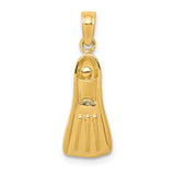 Pendentif flipper de plongée 14k