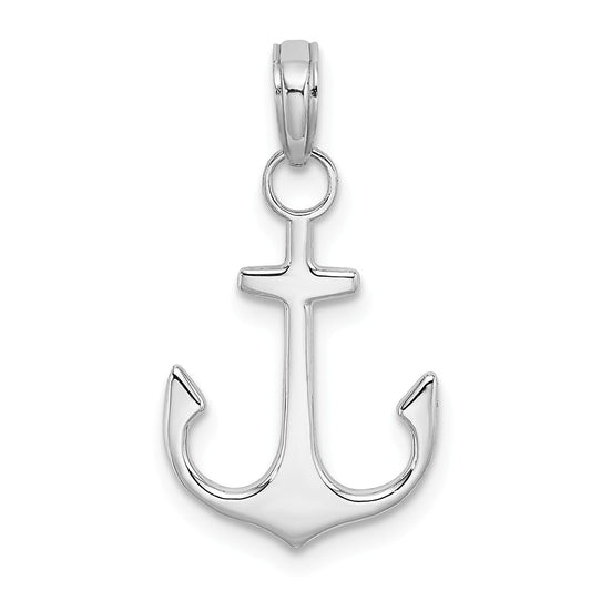 SEVEN SEAS 14K WHITE GOLD ANCHOR PENDANT