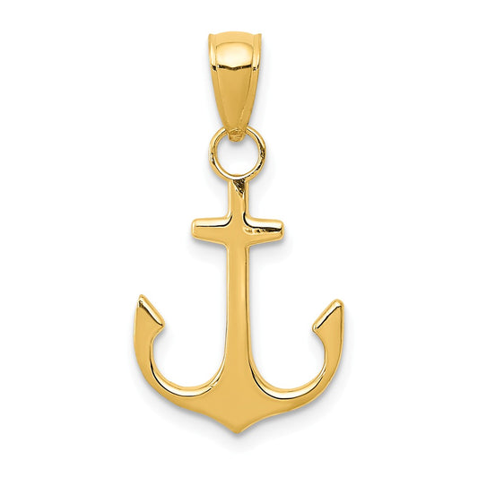 SEVEN SEAS 14K YELLOW GOLD ANCHOR PENDANT