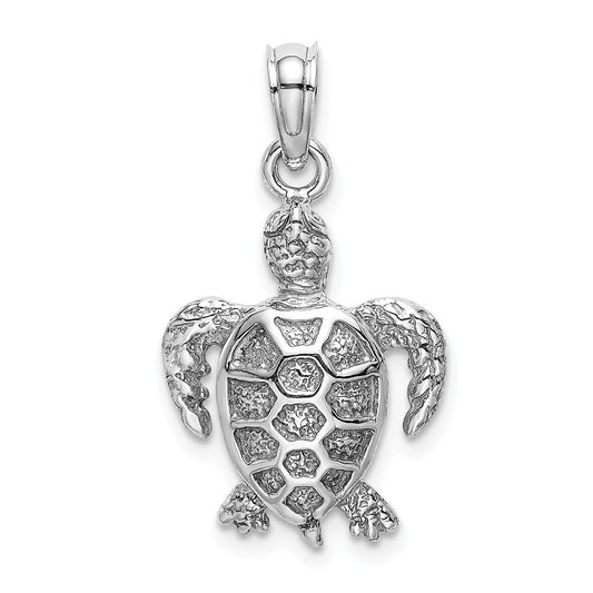 CHARMING 14K WHITE GOLD SEA TURTLE