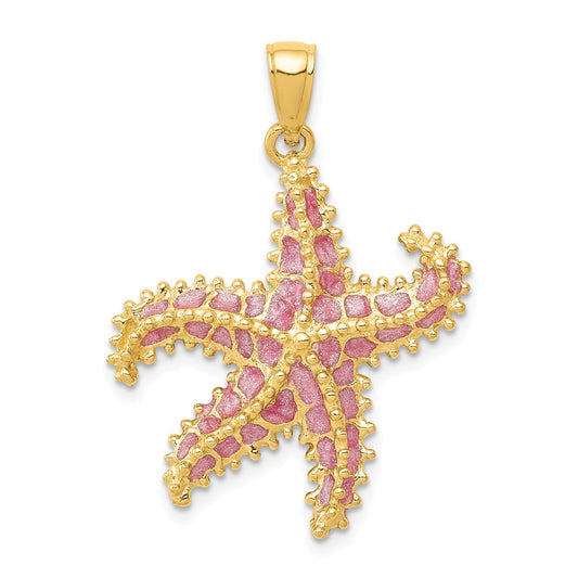 PRETTY IN PINK 14K STARFISH PENDANT