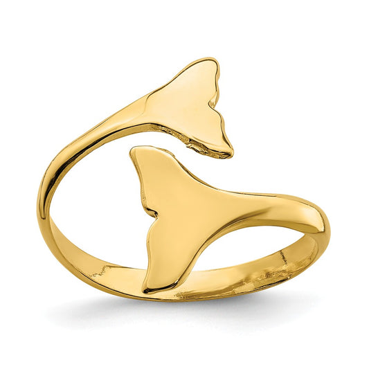 14K DOUBLE WHALE TAIL RING