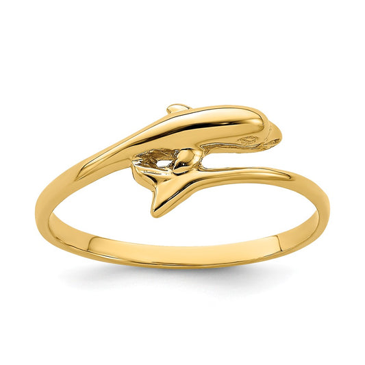 14K DELICATE DOLPHIN RING