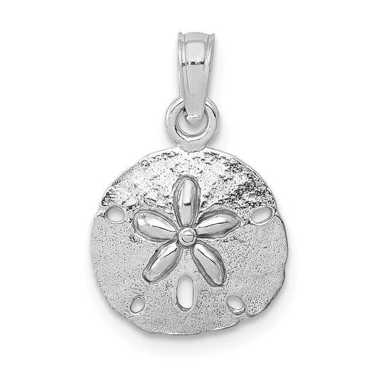 14K WHITE GOLD WHITE SAND DOLLAR PENDANT / HP (6 OF 6)