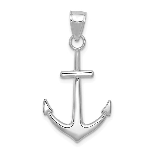 14K WHITE GOLD AHOY PENDANT