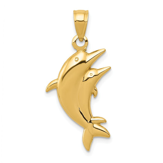 14K DOLPHIN PAIR PENDANT