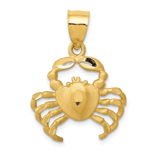 14K VELVETY CRAB PENDANT