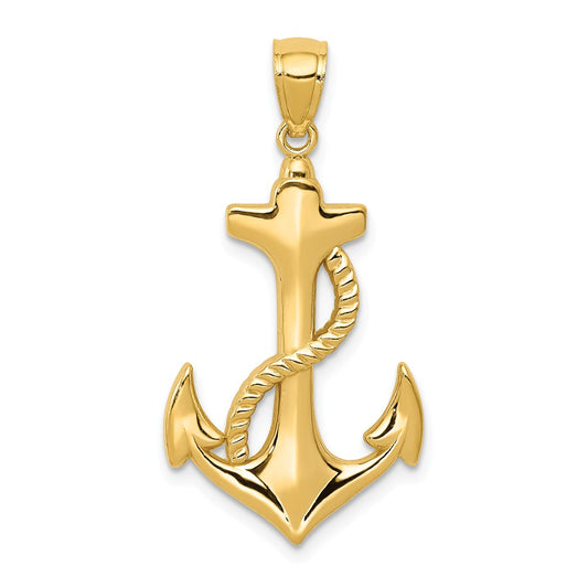14K ANCHOR AND ENTWINED ROPE PENDANT