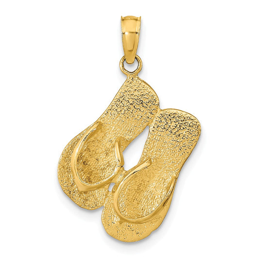 14K KEY WEST REVERSIBLE FLIP FLOPS PENDANT