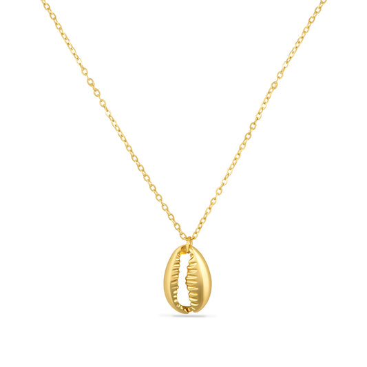 BASE METAL SHELL NECKLACE, SIZE 20MM, ON 18 INCH CURB LINK CHAIN WITH EXTRA LOOPS TO MAKE 2 INCH LONGER