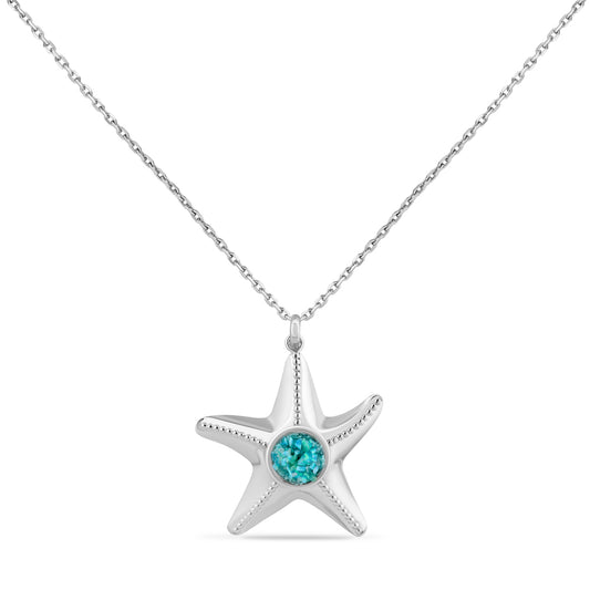 Sterling Silver Sleeping Beauty Starfish Pendant