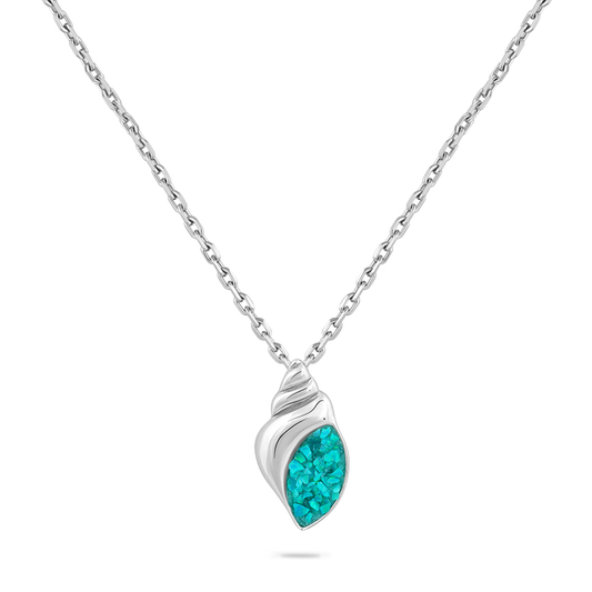 STERLING SILVER GLIMMERING OCEAN DREAMS CONCH PENDANT