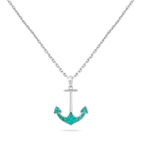 STERLING SILVER GLIMMERING OCEAN DREAMS ANCHOR PENDANT