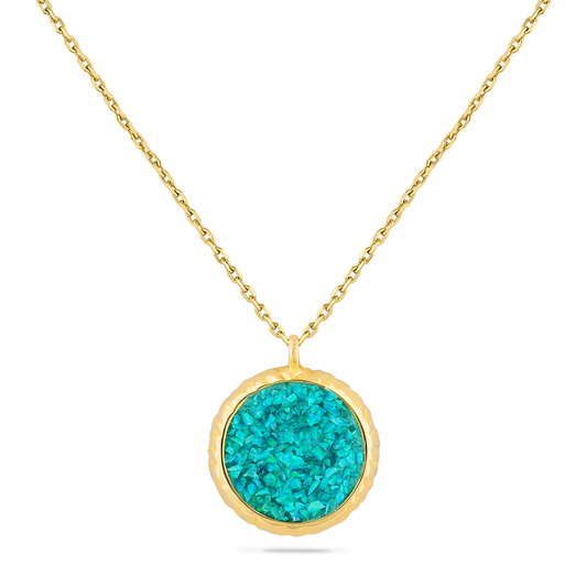 STERLING GOLD GLIMMERING OCEAN DREAMS PENDANT