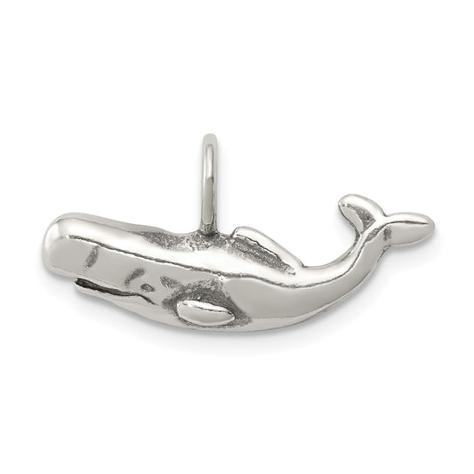 STERLING SILVER ANTIQUED BLUE WHALE PENDANT