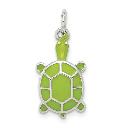 CHEERFUL STERLING SILVER SEA TURTLE PENDANT