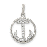 STERLING SILVER SPARKLY ANCHOR PENDANT / SKU# QC8997