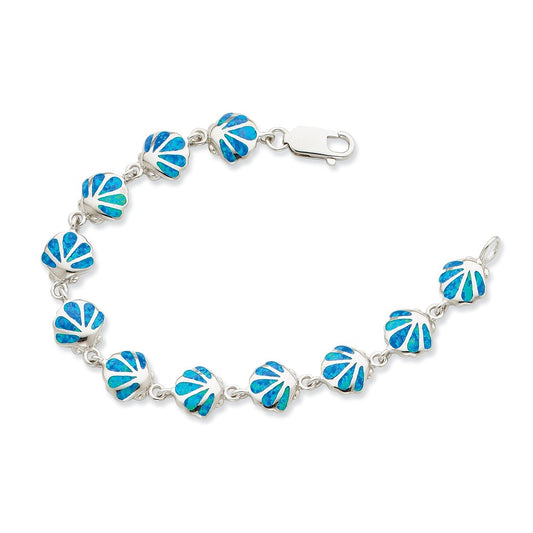 STERLING SILVER SHIMMERING SEASHELL BRACELET