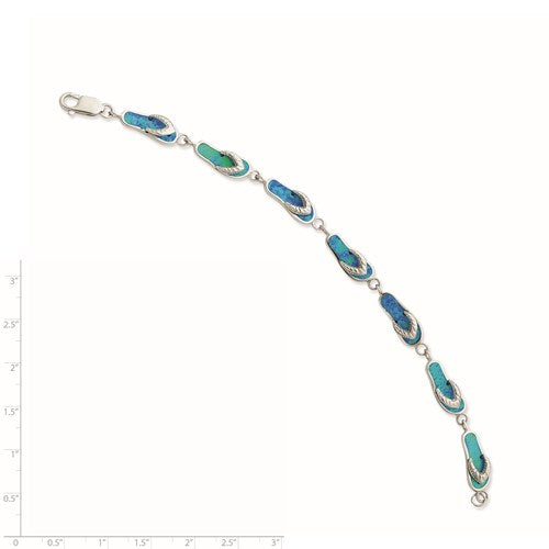 STERLING SILVER SEASIDE SANDAL BRACELET