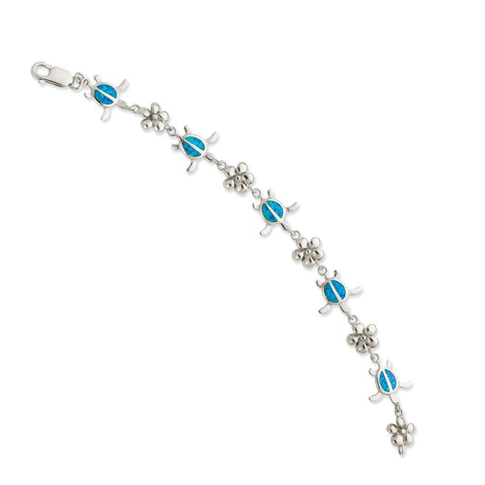 STERLING SILVER LAND AND SEA BRACELET / SKU# QG3114-7