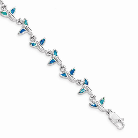 STERLING SILVER RHODIUM MAKE A SPLASH BRACELET / SKU# QG3988-7.75