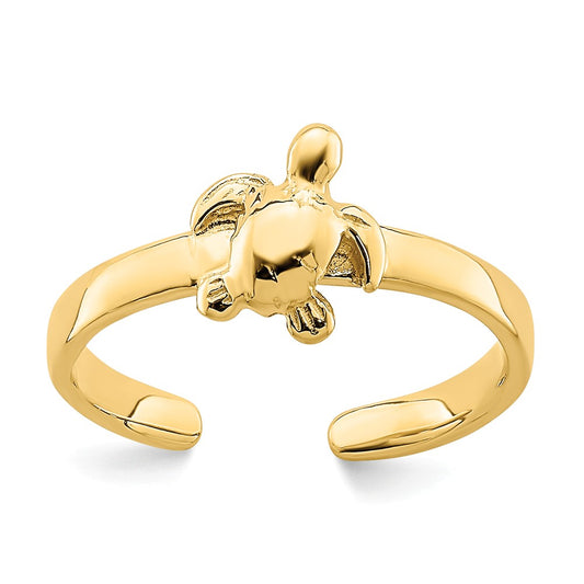 14K ADJUSTABLE SEA TURTLE TOE RING