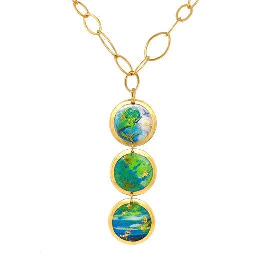 Evocateur Mahi Mahi Triple Disk Necklace