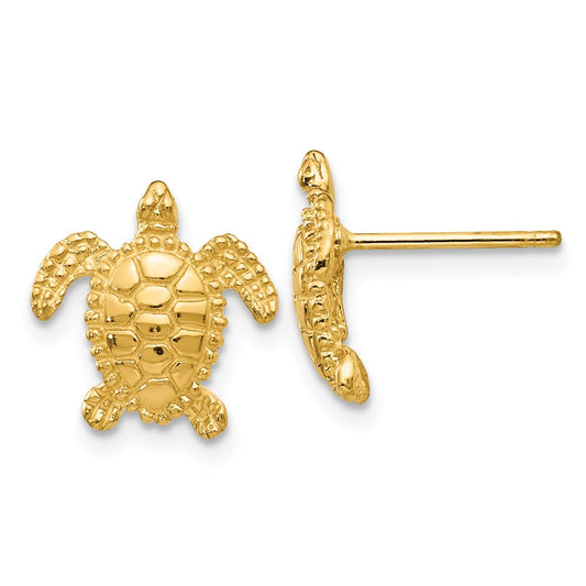 14K SEA TURTLE POST EARRINGS