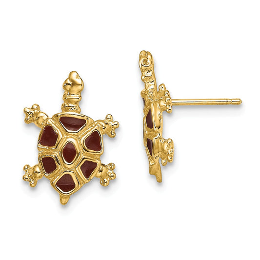 14K BROWN TORTOISE EARRINGS