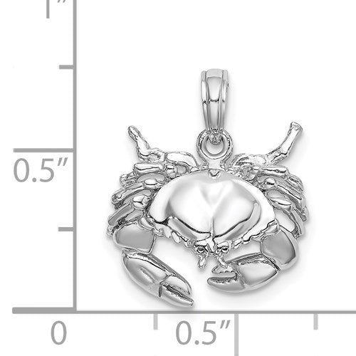 14K WHITE GOLD BEACH DAYS CRAB PENDANT