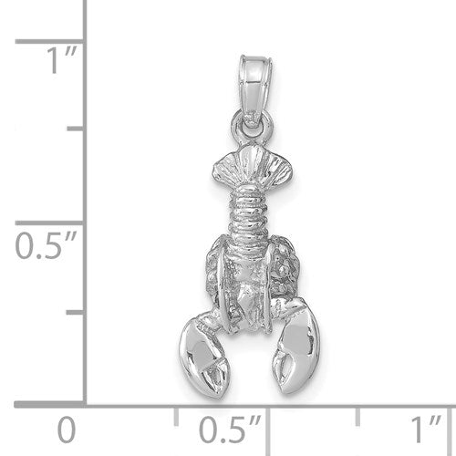14K WHITE GOLD MOVEABLE LOBSTER PENDANT / 2-D (4 OF 4)