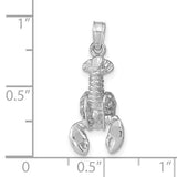 14K WHITE GOLD MOVEABLE LOBSTER PENDANT / 2-D (4 OF 4)