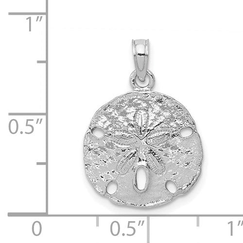 14K WHITE GOLD WHITE SAND DOLLAR PENDANT / HP (5 OF 6)