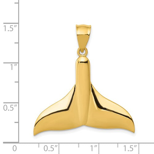 14K LARGE WHALE TAIL PENDANT