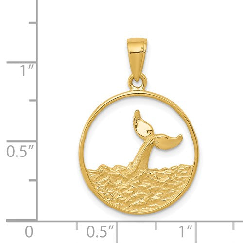 14K DIVING WHALE PENDANT