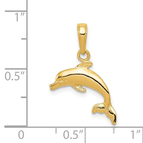 14K DOLPHIN JUMPING PENDANT