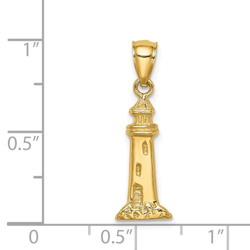 14K SHINING LIGHTHOUSE PENDANT