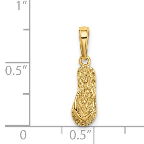 14k 3-D HAWAII FLIP-FLOP PENDANT