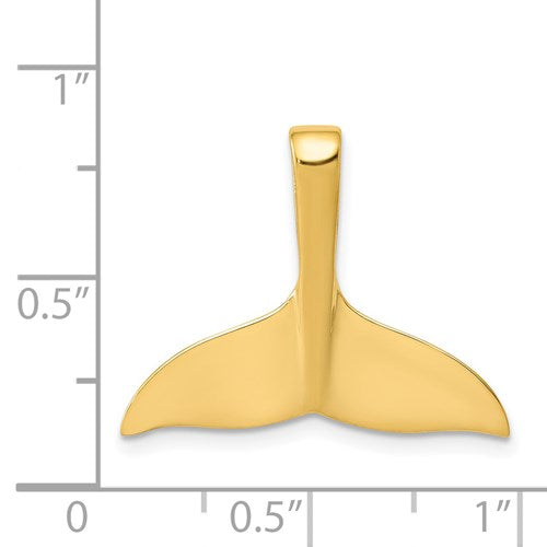 14K GLEAMING WHALE TAIL PENDANT