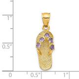 14K JUNE/CZ BIRTHSTONE FLIP FLOP PENDANT