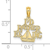 14K I'D RATHER BE SAILING PENDANT