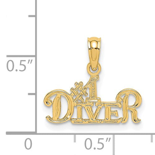 14K #1 Diver Pendant