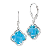 STERLING SILVER BLUE TOPAZ EARRINGS
