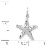 WAVE-MAKING 14K WHITE GOLD POLISHED STARFISH PENDANT