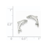 14K WHITE GOLD DOLPHIN EARRINGS