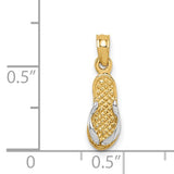 14K & RHODIUM SINGLE FLIP-FLOP PENDANT