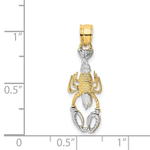 14K & RHODIUM LOBSTER PENDANT