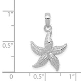 WHIMSICAL 14K WHITE GOLD STARFISH PENDANT