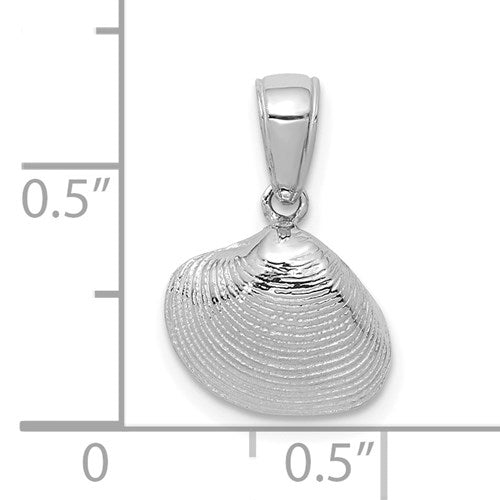 14K WHITE GOLD SMALL CLAM SHELL PENDANT