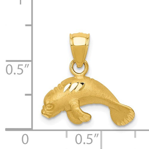 14K SEA COW PENDANT